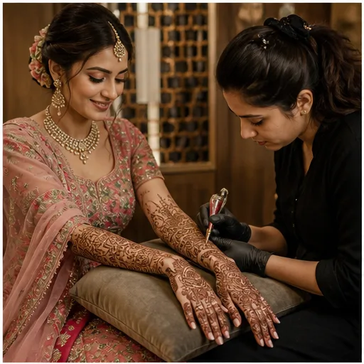 Bridal makeup and mehndi