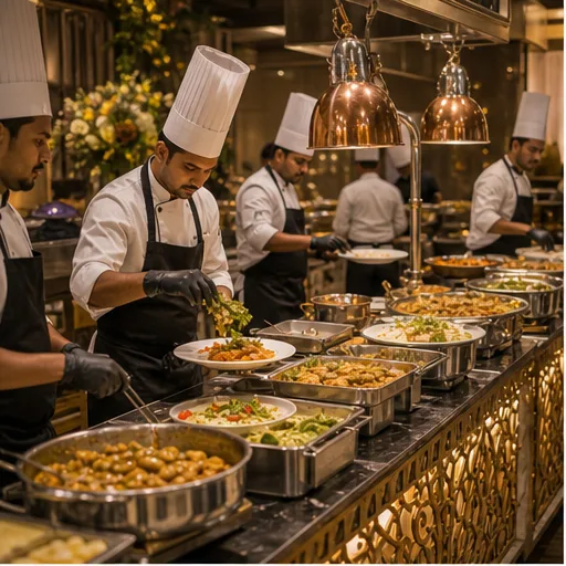 Catering service at an event