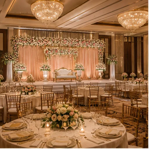 Decorated banquet hall